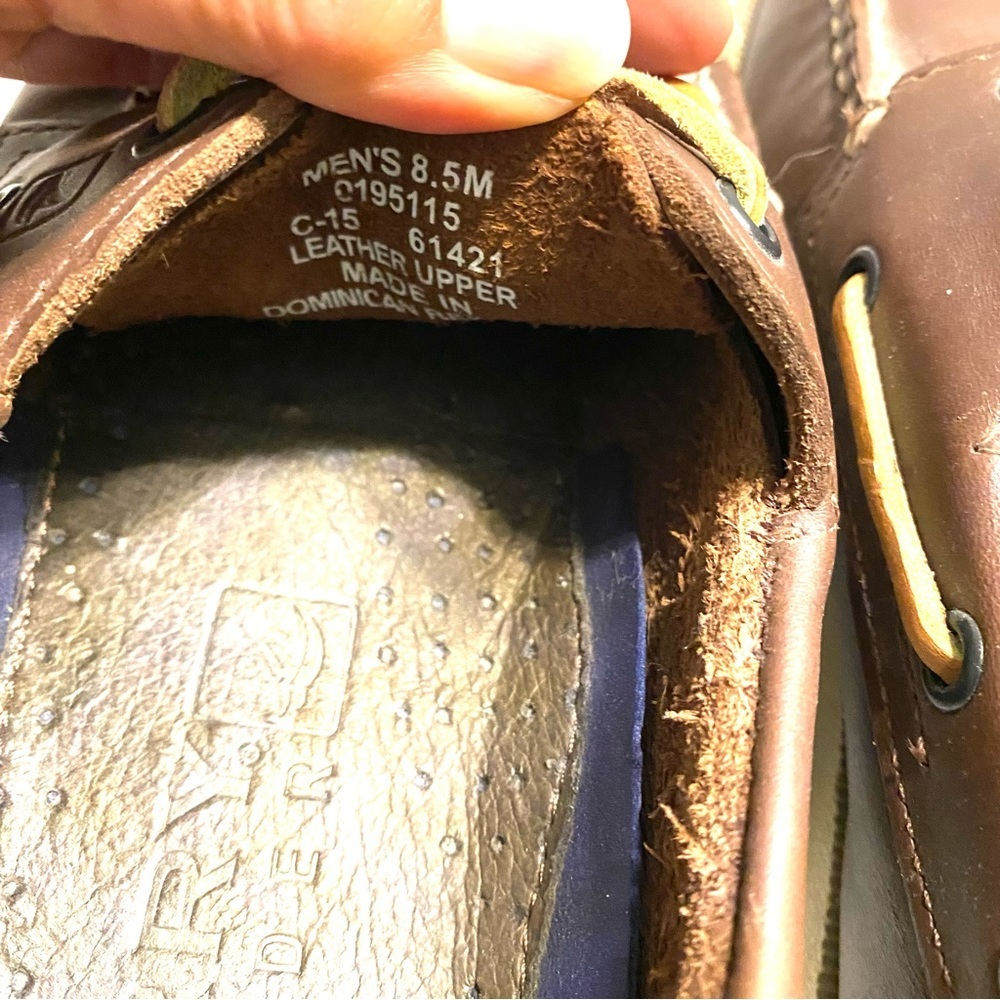 SPERRY top sider boat shoes brown leather SZ 8.5 M - Picture 2 of 10